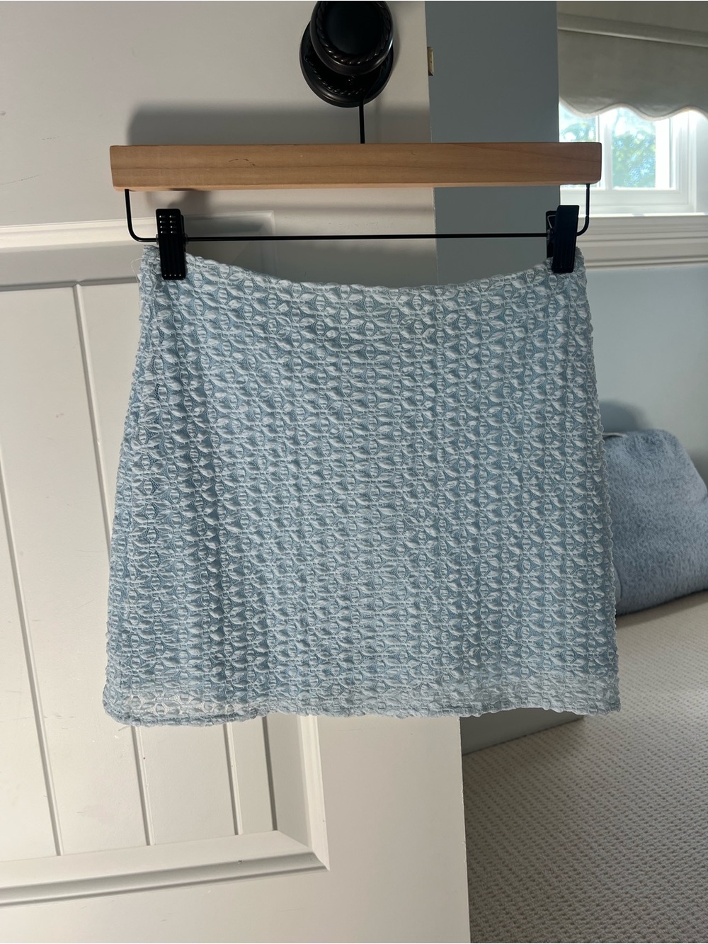 Emory Park Light Blue Textured Mini Skirt